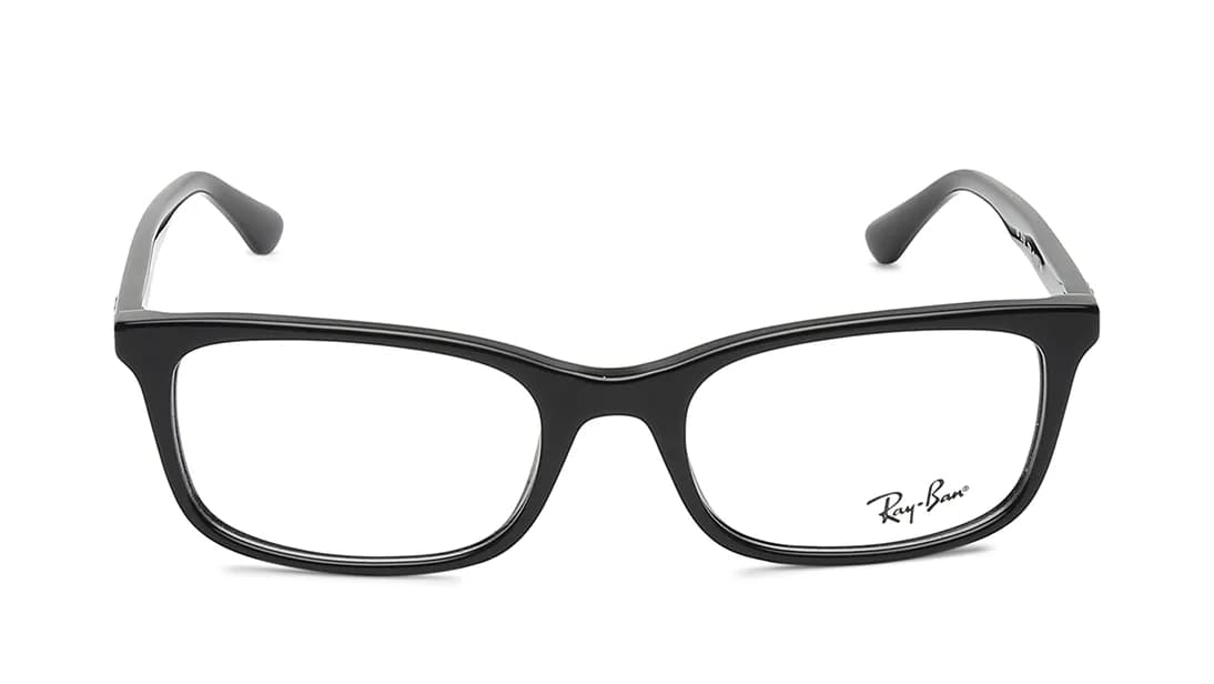 Black Rectangle Rimmed Eyeglasses for Men and Women